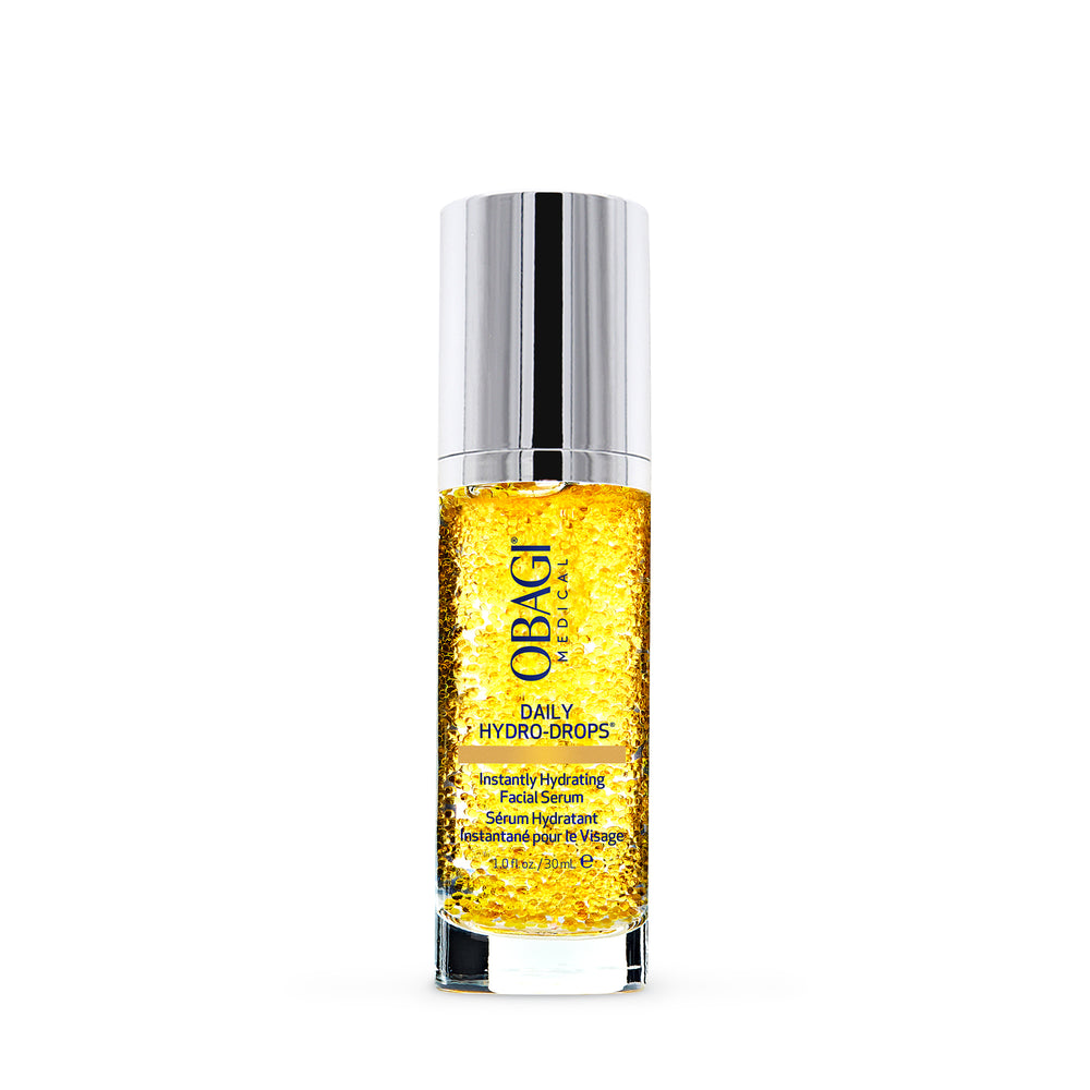 Obagi Daily Hydro-Drops Facial Serum, 30ml bottle with golden serum beads
